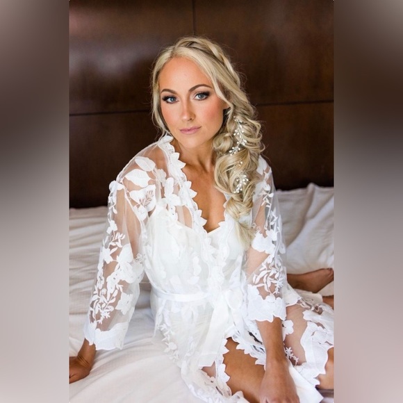 Lace Robe Bridal Wedding Boudoir